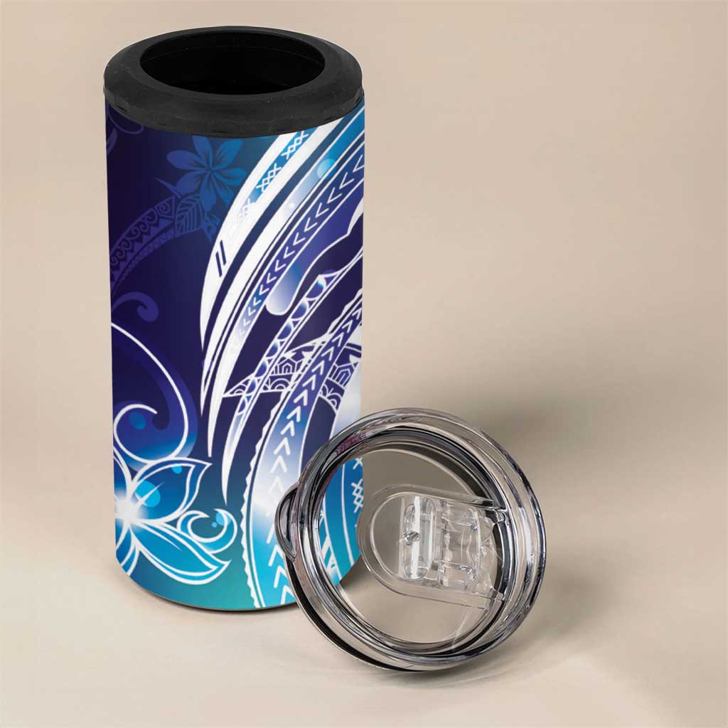 Aloha Hawaii Turtle 4 in 1 Can Cooler Tumbler Teal Purple Ribbon - Polynesian Pride