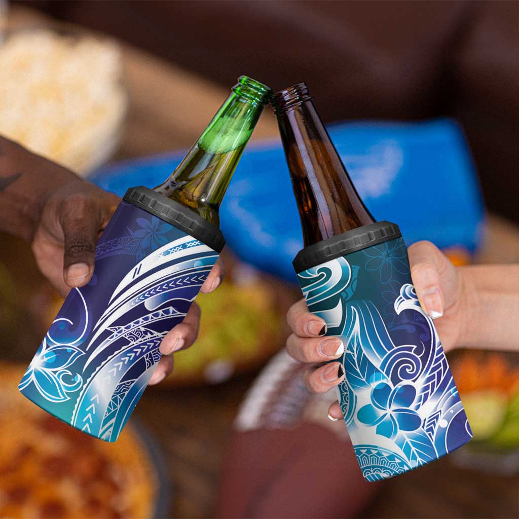 Aloha Hawaii Turtle 4 in 1 Can Cooler Tumbler Teal Purple Ribbon - Polynesian Pride