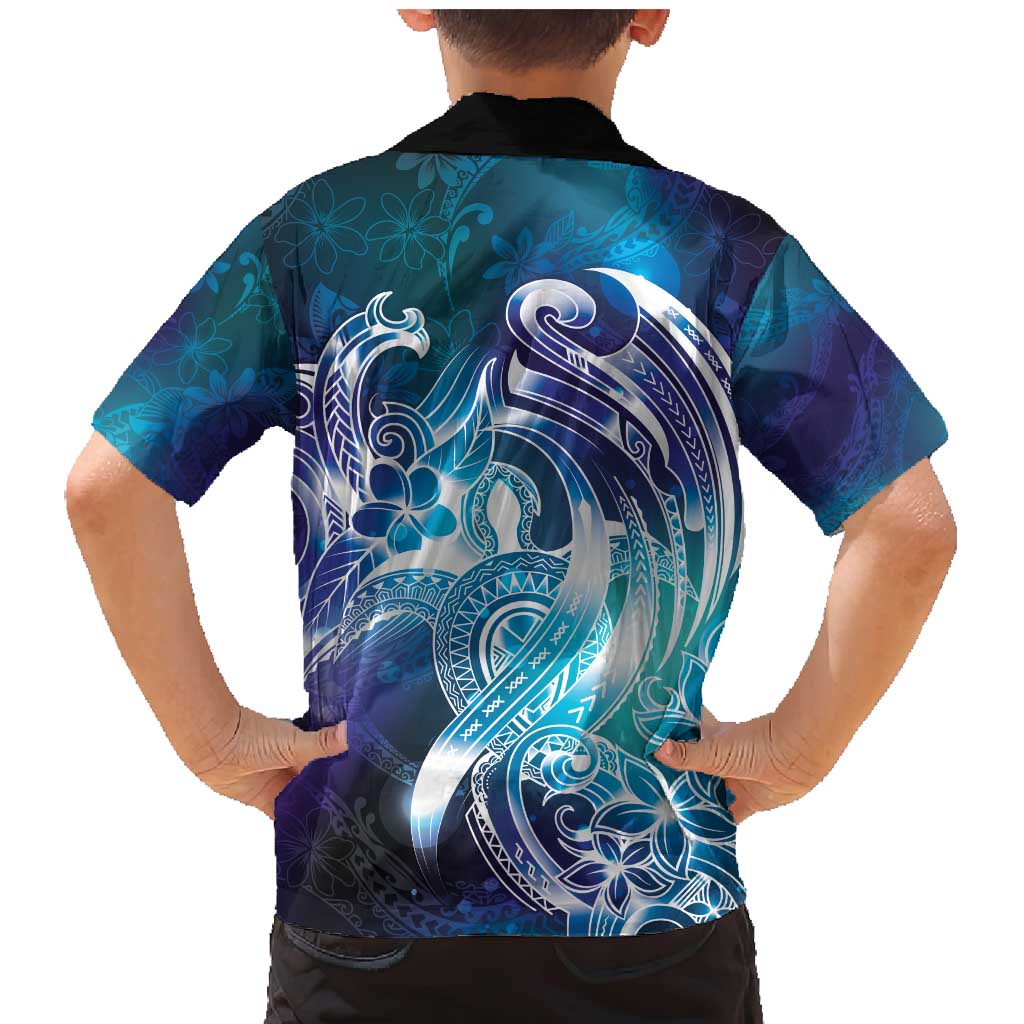 Aloha Hawaii Turtle Family Matching Mermaid Dress and Hawaiian Shirt Teal Purple Ribbon - Polynesian Pride