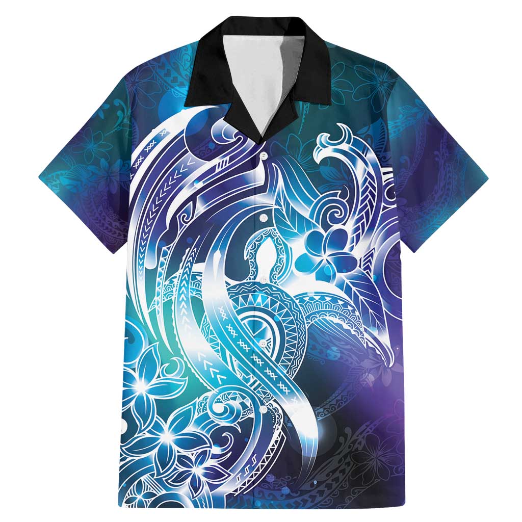 Aloha Hawaii Turtle Family Matching Mermaid Dress and Hawaiian Shirt Teal Purple Ribbon - Polynesian Pride