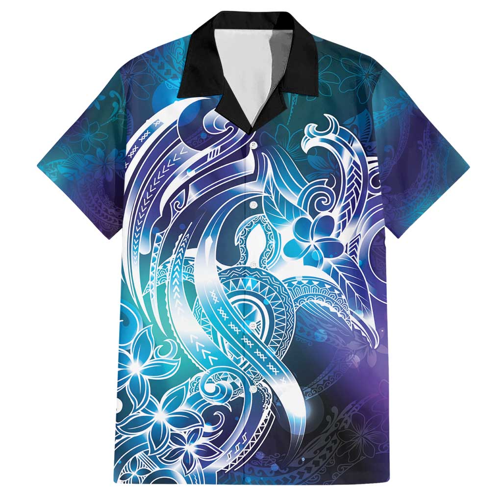 Aloha Hawaii Turtle Hawaiian Shirt Teal Purple Ribbon LT7 Purple Teal - Polynesian Pride