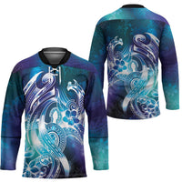 Aloha Hawaii Turtle Hockey Jersey Teal Purple Ribbon - Polynesian Pride