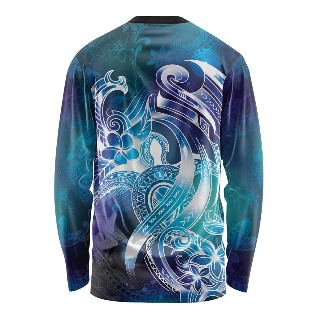 Aloha Hawaii Turtle Long Sleeve Shirt Teal Purple Ribbon LT7 - Polynesian Pride