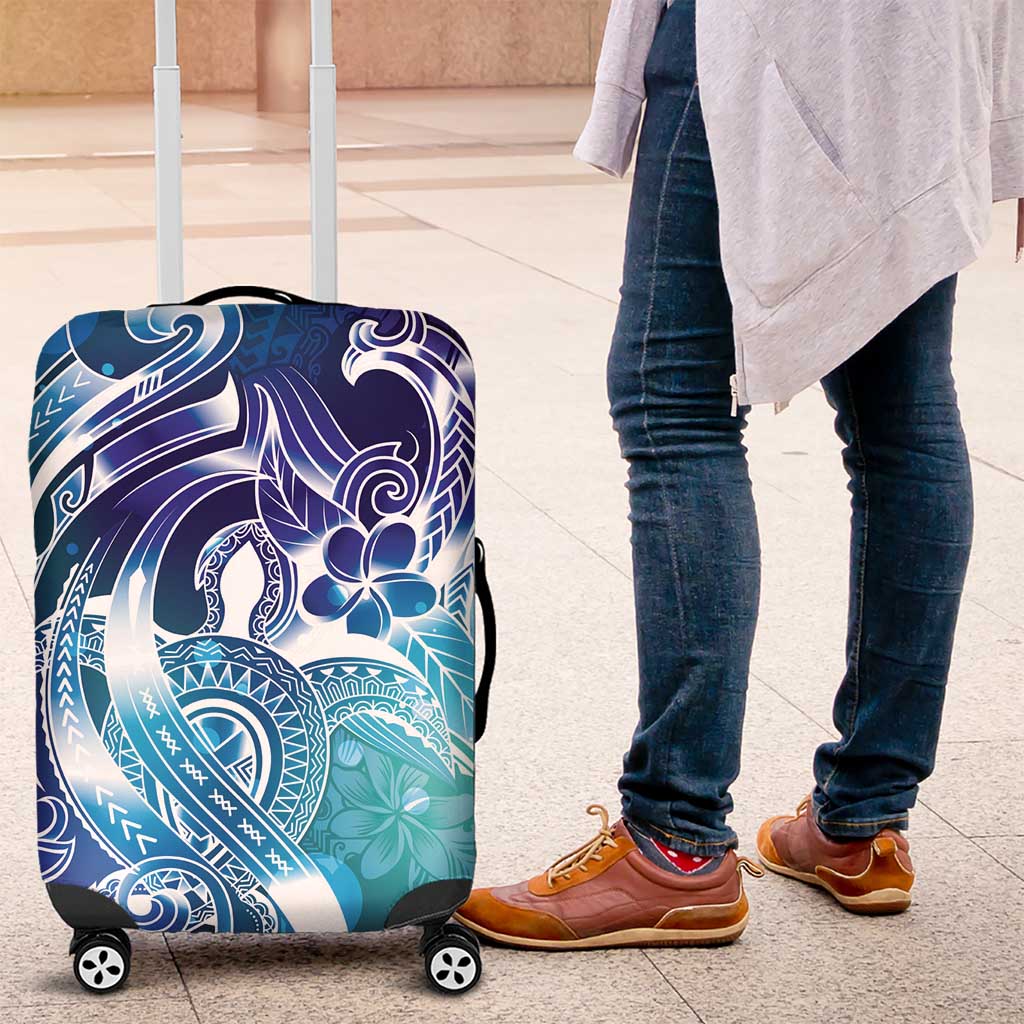 Aloha Hawaii Turtle Luggage Cover Teal Purple Ribbon - Polynesian Pride