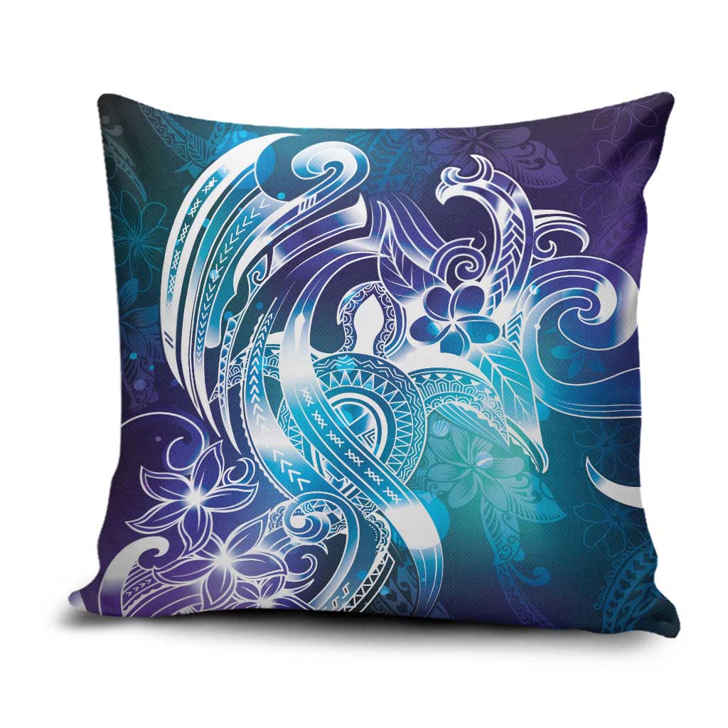 Aloha Hawaii Turtle Pillow Cover Teal Purple Ribbon - Polynesian Pride