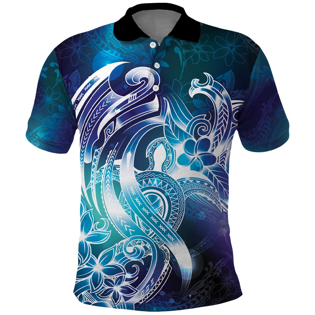 Aloha Hawaii Turtle Polo Shirt Teal Purple Ribbon - Polynesian Pride