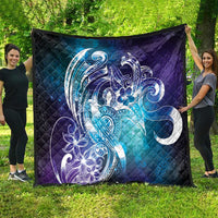 Aloha Hawaii Turtle Quilt Teal Purple Ribbon - Polynesian Pride
