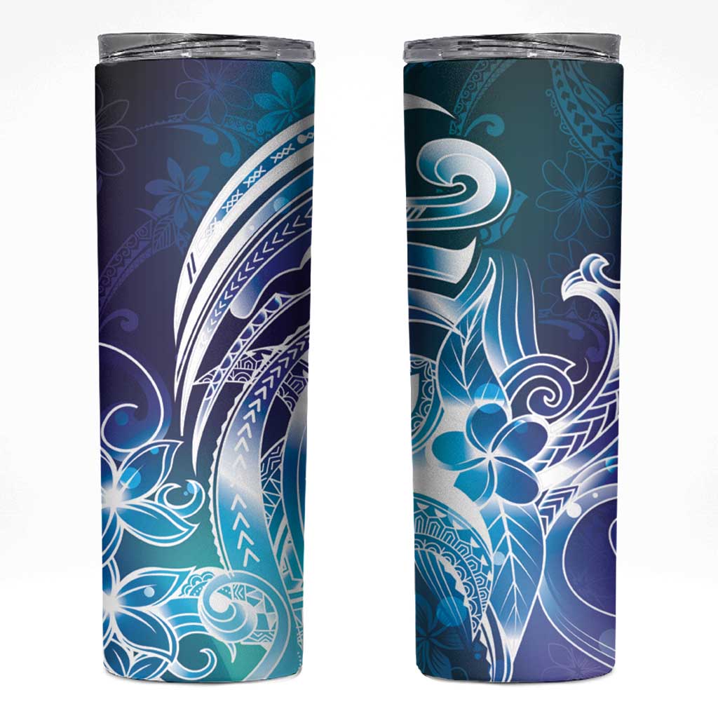 Aloha Hawaii Turtle Skinny Tumbler Teal Purple Ribbon - Polynesian Pride