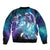 Aloha Hawaii Turtle Sleeve Zip Bomber Jacket Teal Purple Ribbon - Polynesian Pride