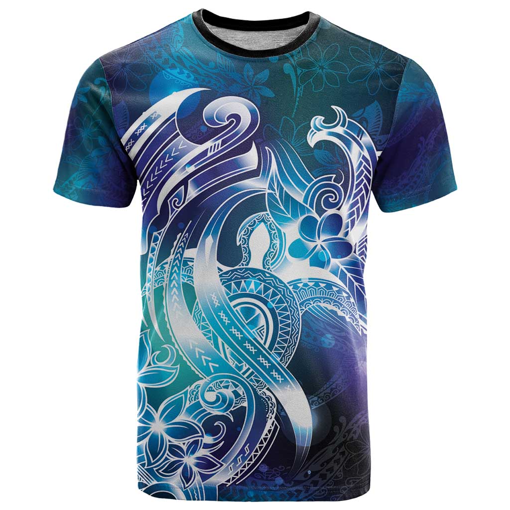 Aloha Hawaii Turtle T Shirt Teal Purple Ribbon - Polynesian Pride