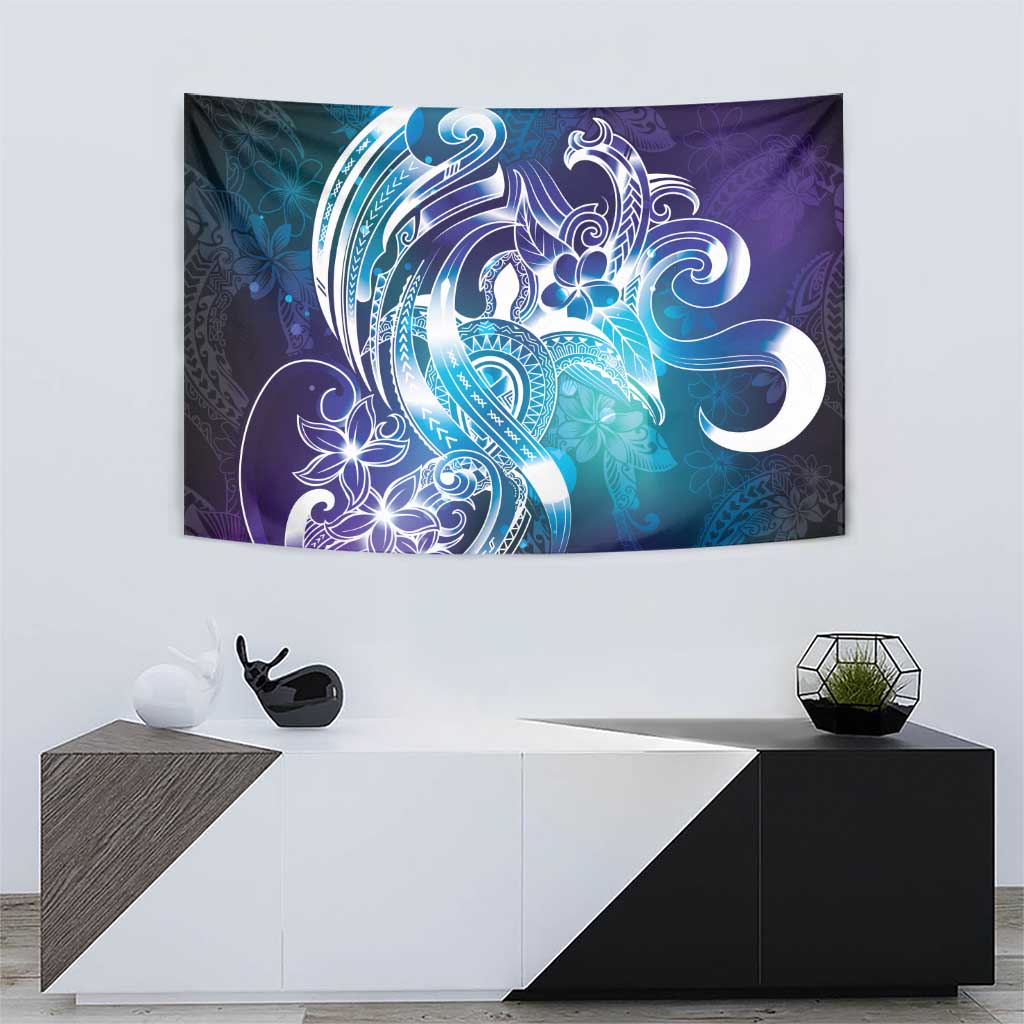 Aloha Hawaii Turtle Tapestry Teal Purple Ribbon LT7 - Polynesian Pride