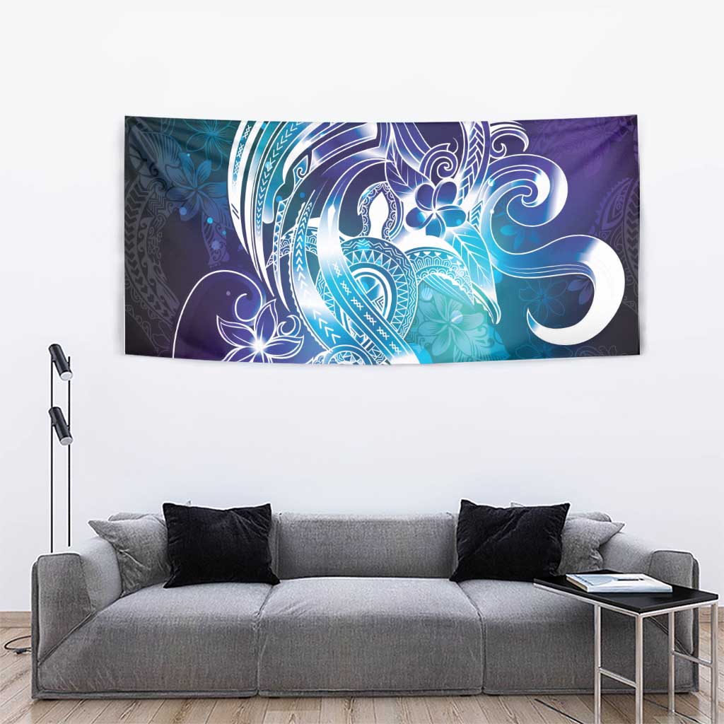 Aloha Hawaii Turtle Tapestry Teal Purple Ribbon LT7 - Polynesian Pride