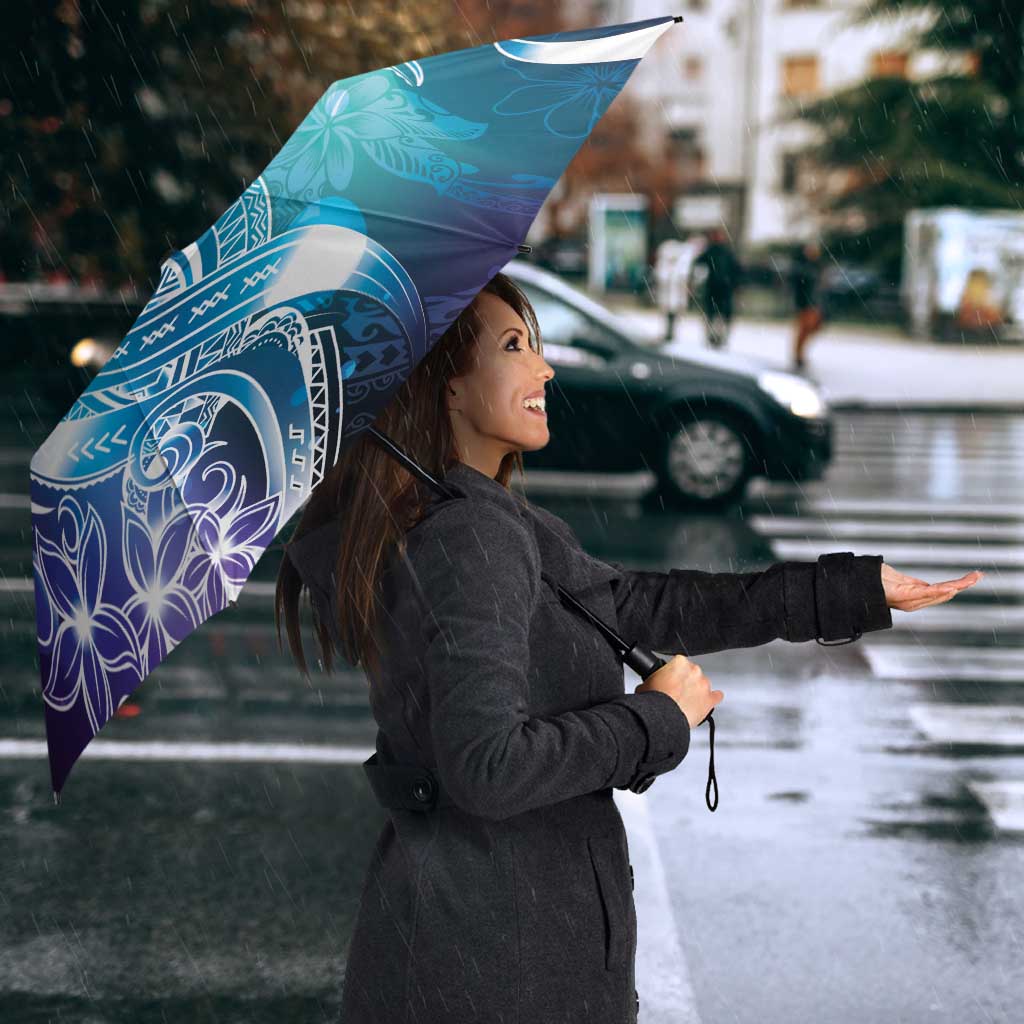Aloha Hawaii Turtle Umbrella Teal Purple Ribbon - Polynesian Pride