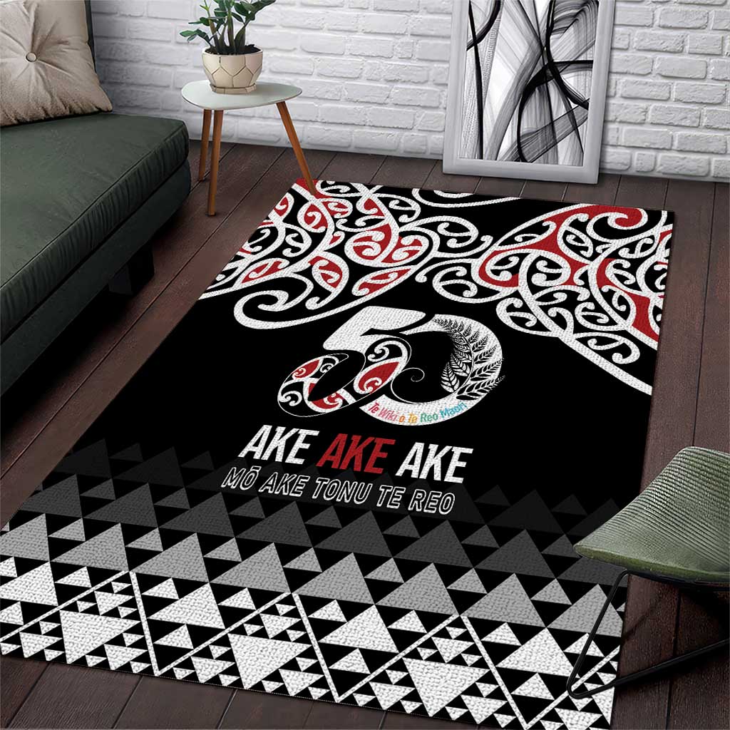 Kia Kaha Te Reo Maori Area Rug 50 Years Mo Ake Tonu Te Reo - Polynesian Pride