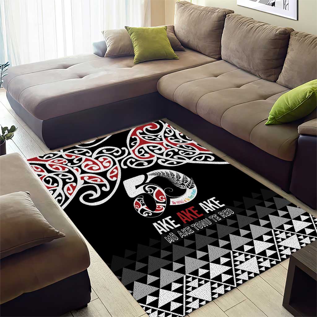 Kia Kaha Te Reo Maori Area Rug 50 Years Mo Ake Tonu Te Reo - Polynesian Pride