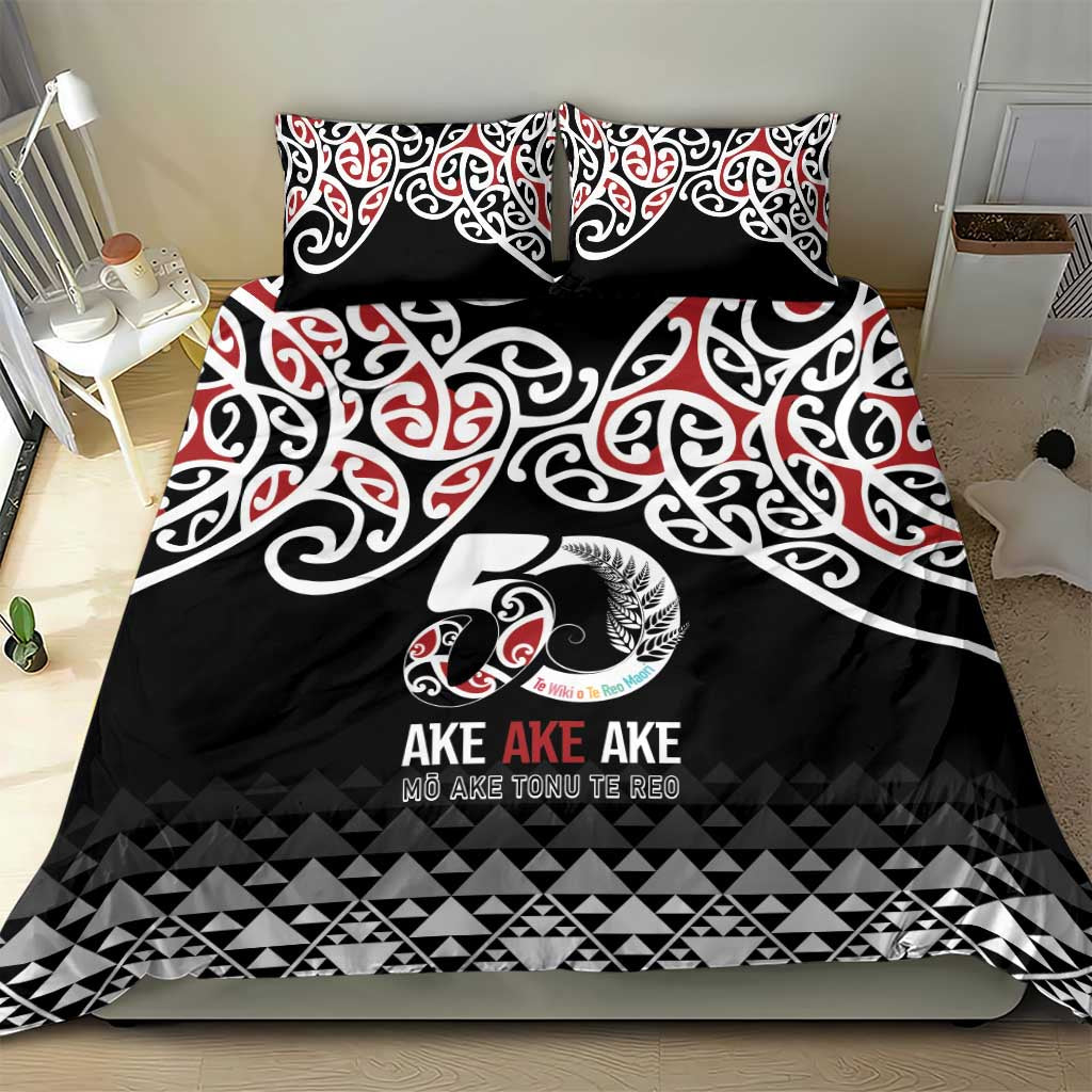 Kia Kaha Te Reo Maori Bedding Set 50 Years Mo Ake Tonu Te Reo - Polynesian Pride