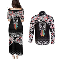 Kia Kaha Te Reo Maori Couples Matching Puletasi and Long Sleeve Button Shirt 50 Years Mo Ake Tonu Te Reo - Polynesian Pride