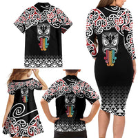 Kia Kaha Te Reo Maori Family Matching Long Sleeve Bodycon Dress and Hawaiian Shirt 50 Years Mo Ake Tonu Te Reo - Polynesian Pride