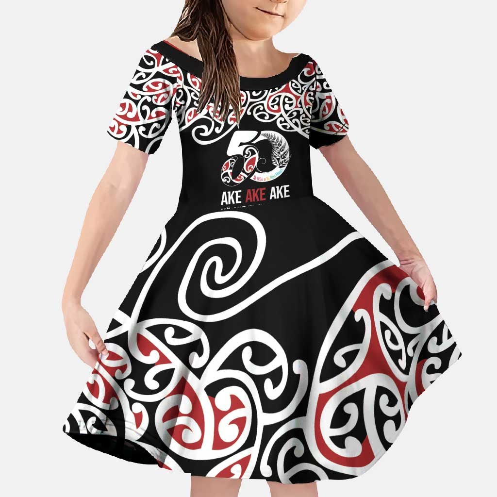 Kia Kaha Te Reo Maori Family Matching Mermaid Dress and Hawaiian Shirt 50 Years Mo Ake Tonu Te Reo - Polynesian Pride