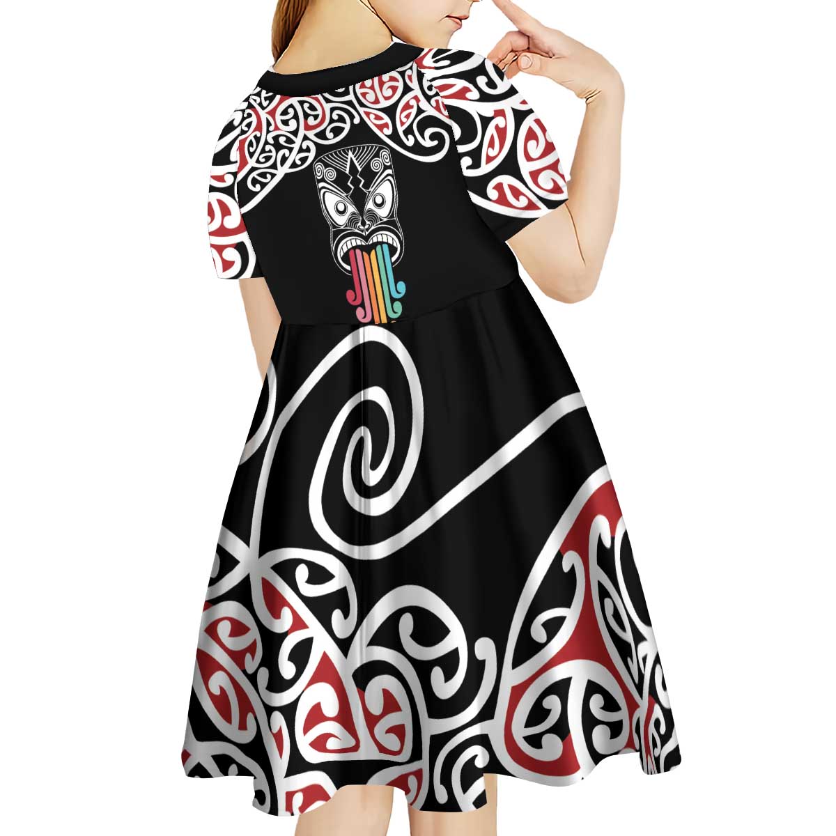 Kia Kaha Te Reo Maori Kid Short Sleeve Dress 50 Years Mo Ake Tonu Te Reo - Polynesian Pride