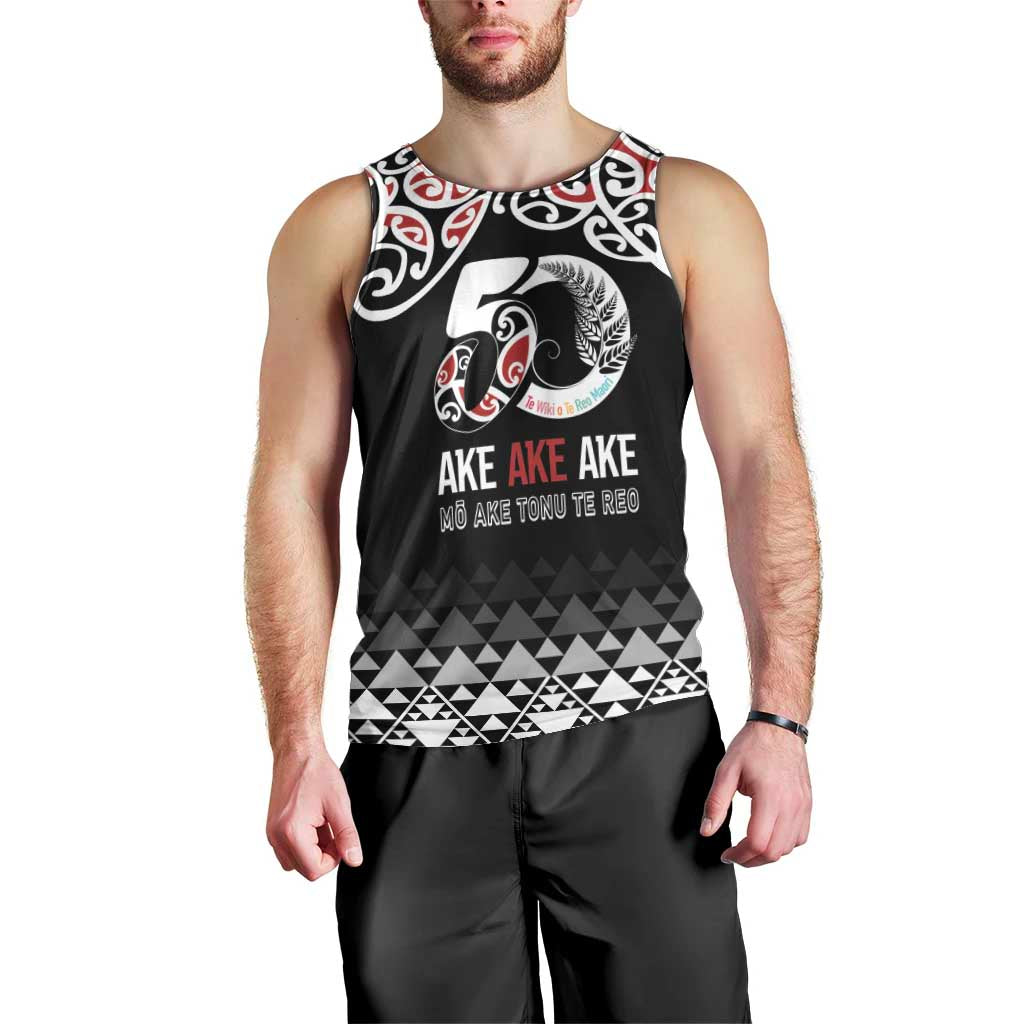 Kia Kaha Te Reo Maori Men Tank Top 50 Years Mo Ake Tonu Te Reo - Polynesian Pride