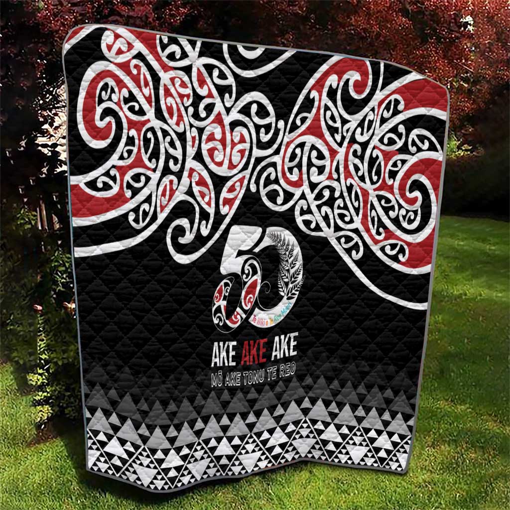 Kia Kaha Te Reo Maori Quilt 50 Years Mo Ake Tonu Te Reo - Polynesian Pride