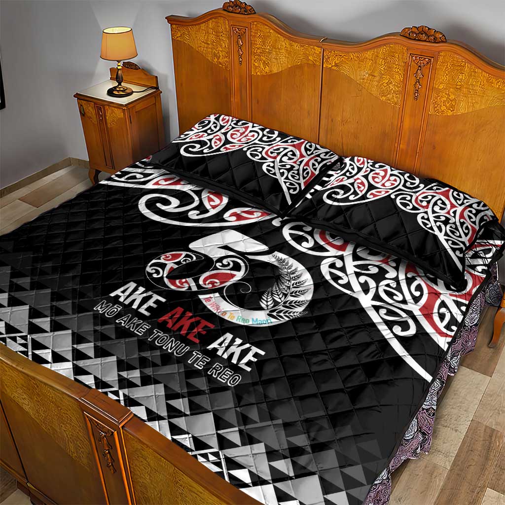 Kia Kaha Te Reo Maori Quilt Bed Set 50 Years Mo Ake Tonu Te Reo - Polynesian Pride