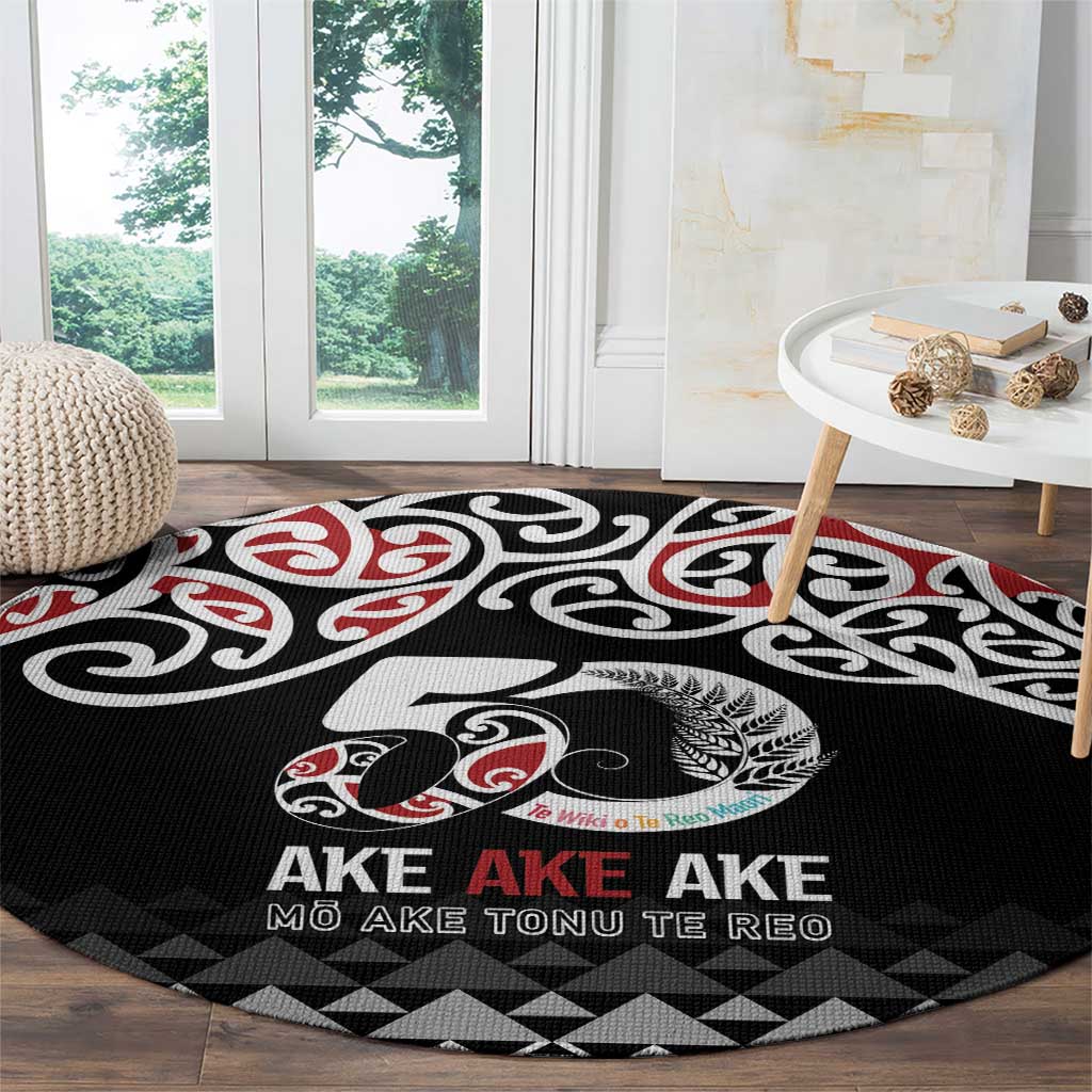 Kia Kaha Te Reo Maori Round Carpet 50 Years Mo Ake Tonu Te Reo - Polynesian Pride
