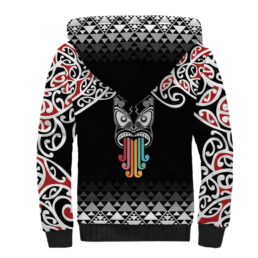 Kia Kaha Te Reo Maori Sherpa Hoodie 50 Years Mo Ake Tonu Te Reo - Polynesian Pride