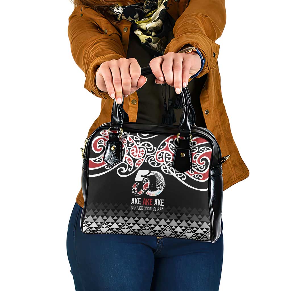 Kia Kaha Te Reo Maori Shoulder Handbag 50 Years Mo Ake Tonu Te Reo - Polynesian Pride
