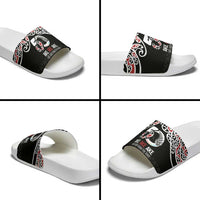 Kia Kaha Te Reo Maori Slide Sandals 50 Years Mo Ake Tonu Te Reo - Polynesian Pride