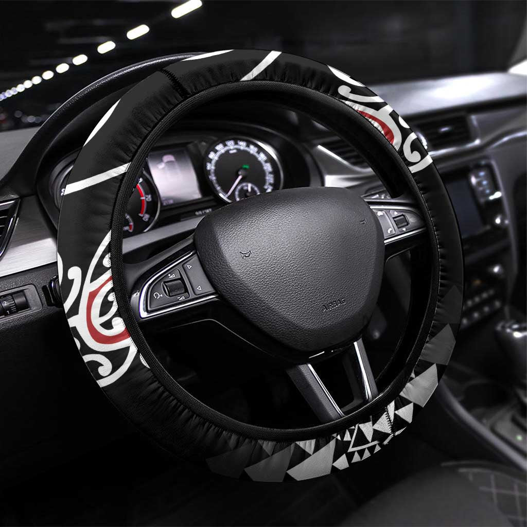 Kia Kaha Te Reo Maori Steering Wheel Cover 50 Years Mo Ake Tonu Te Reo - Polynesian Pride
