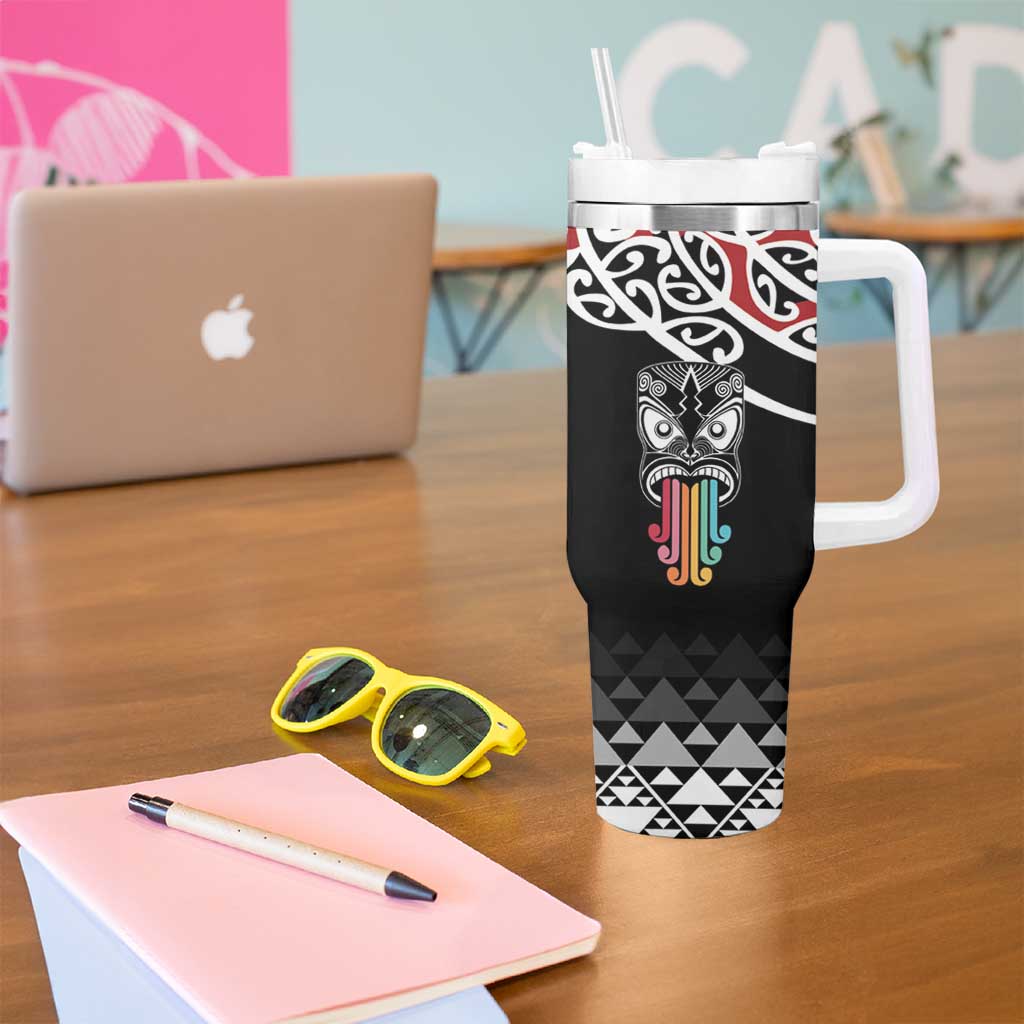 Kia Kaha Te Reo Maori Tumbler With Handle 50 Years Mo Ake Tonu Te Reo - Polynesian Pride
