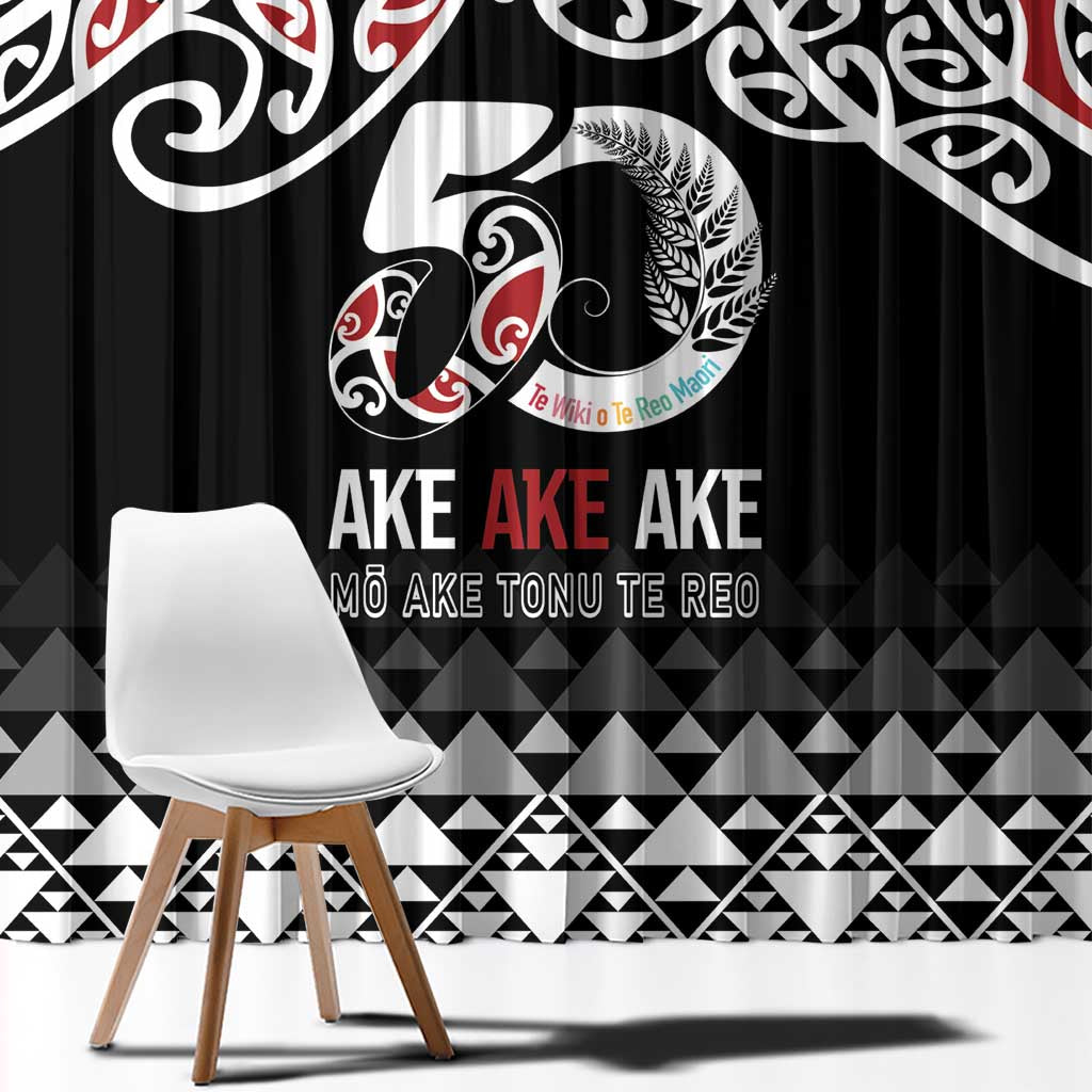 Kia Kaha Te Reo Maori Window Curtain 50 Years Mo Ake Tonu Te Reo - Polynesian Pride