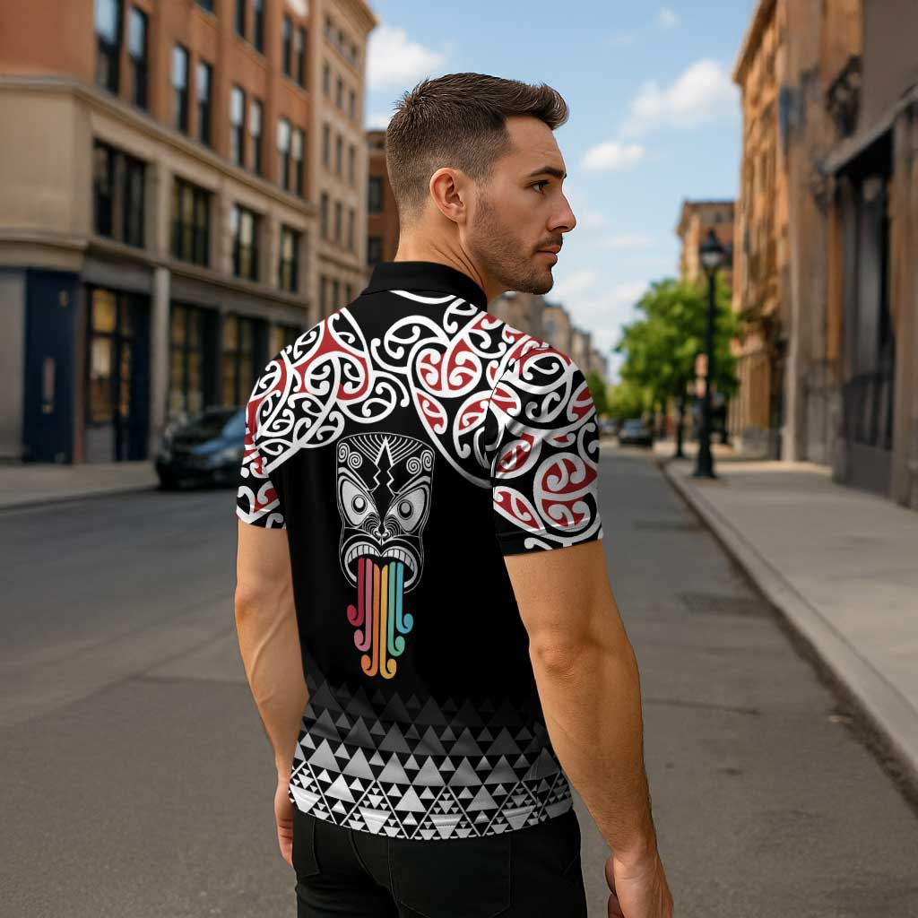 Kia Kaha Te Reo Maori Zipper Polo Shirt 50 Years Mo Ake Tonu Te Reo - Polynesian Pride