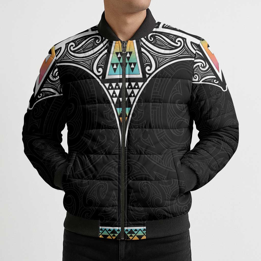 50 Years Kia Kaha Te Reo Maori Bomber Puffer Jacket Ake Ake Ake! - Polynesian Pride