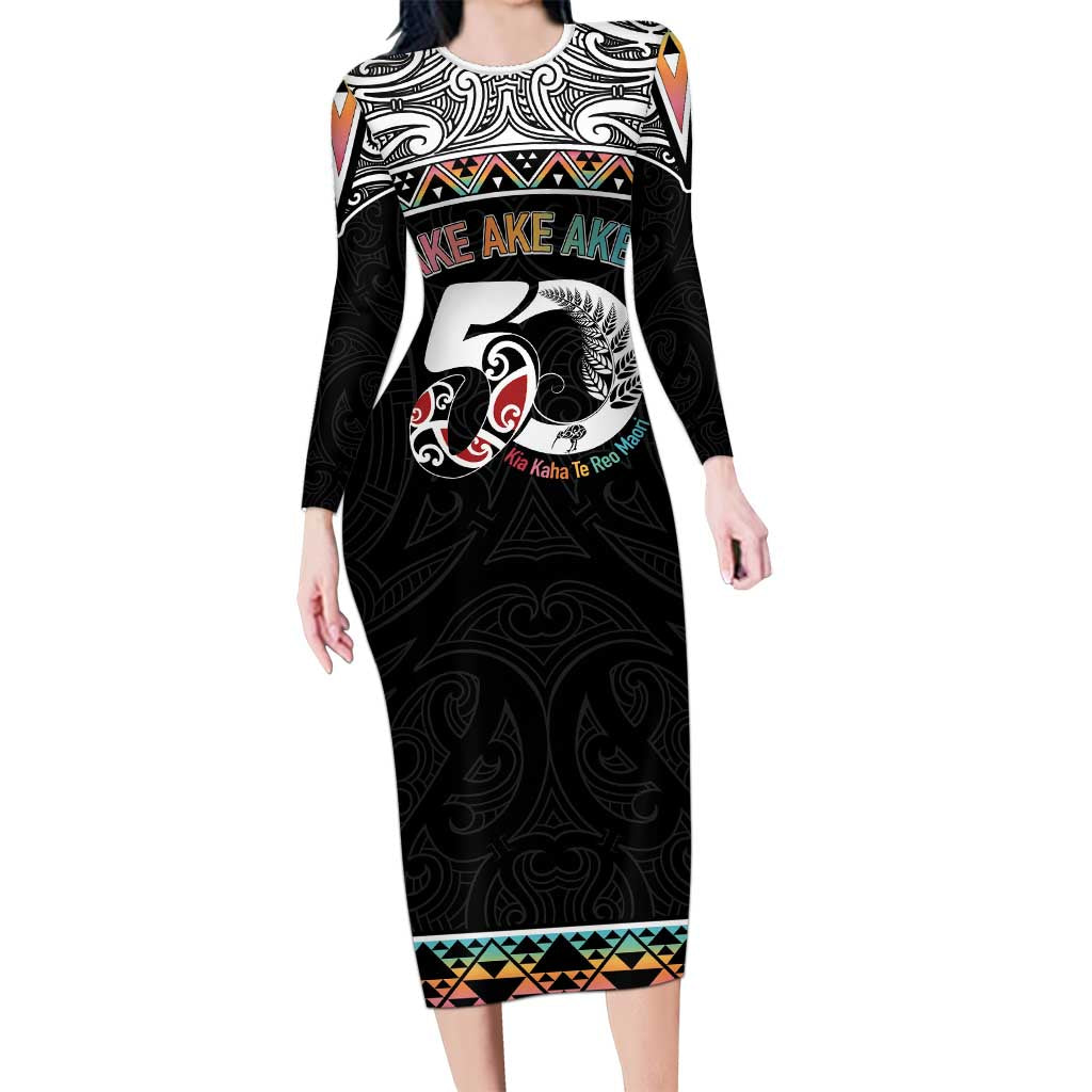 50 Years Kia Kaha Te Reo Maori Family Matching Long Sleeve Bodycon Dress and Hawaiian Shirt Ake Ake Ake! - Polynesian Pride