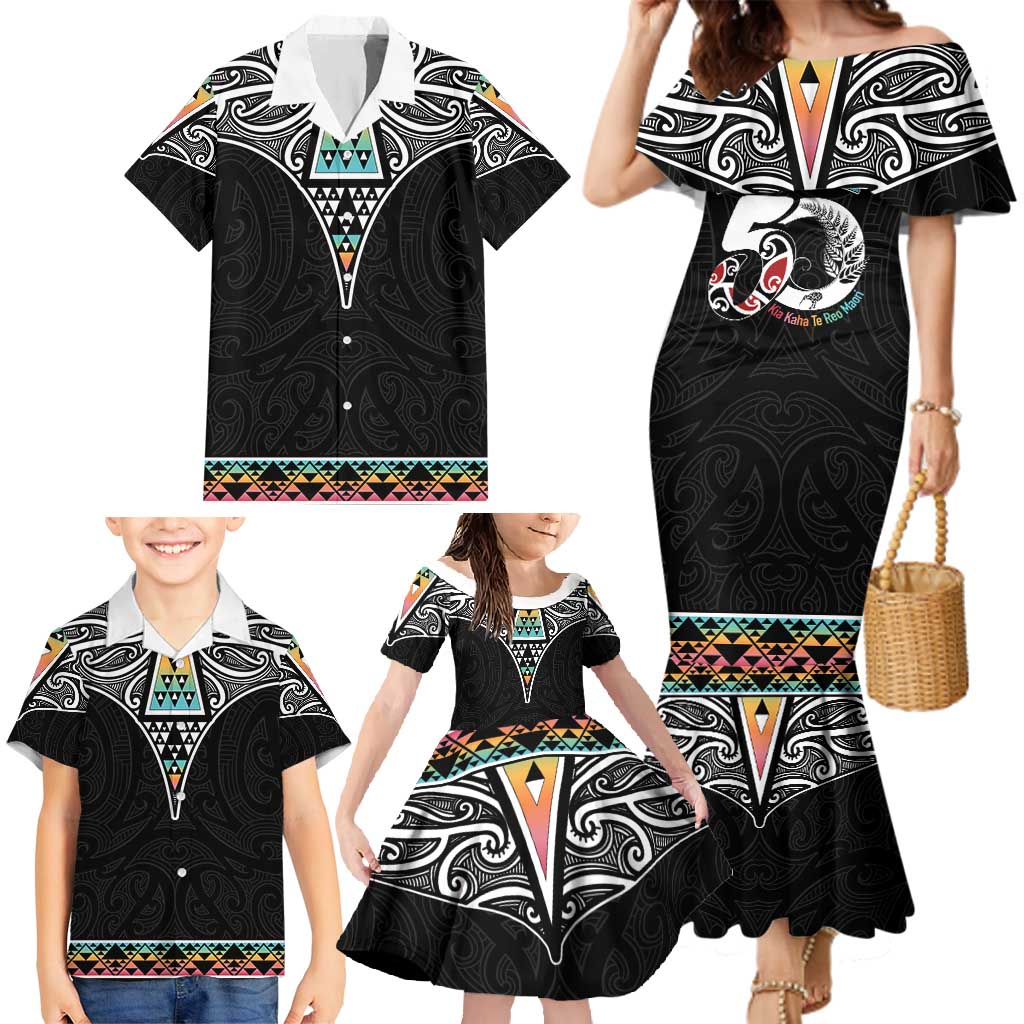 50 Years Kia Kaha Te Reo Maori Family Matching Mermaid Dress and Hawaiian Shirt Ake Ake Ake! - Polynesian Pride