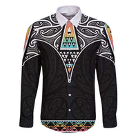 50 Years Kia Kaha Te Reo Maori Family Matching Off The Shoulder Long Sleeve Dress and Hawaiian Shirt Ake Ake Ake! - Polynesian Pride