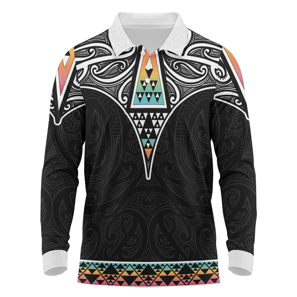 50 Years Kia Kaha Te Reo Maori Long Sleeve Polo Shirt Ake Ake Ake! - Polynesian Pride