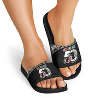 50 Years Kia Kaha Te Reo Maori Slide Sandals Ake Ake Ake! - Polynesian Pride