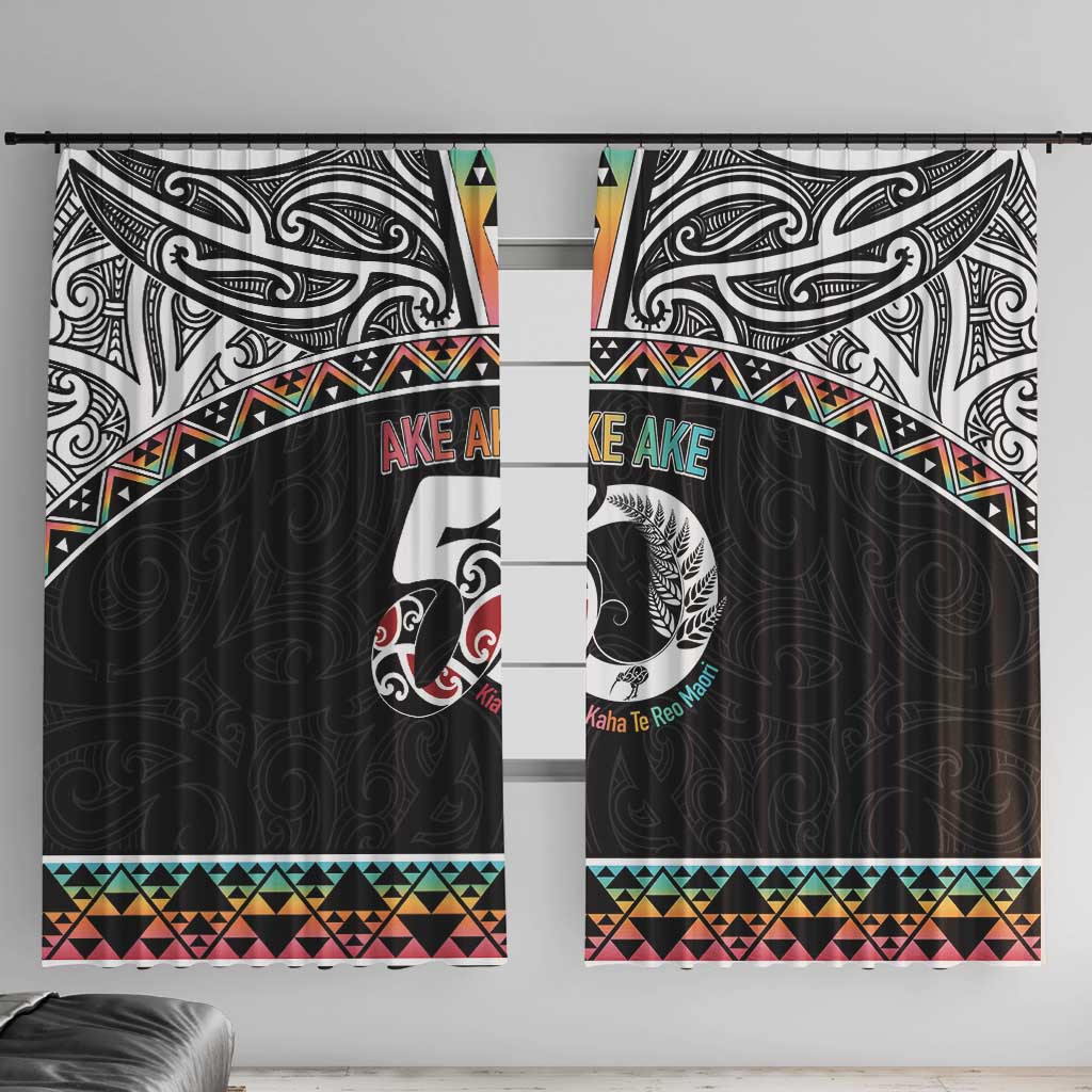 50 Years Kia Kaha Te Reo Maori Window Curtain Ake Ake Ake! - Polynesian Pride