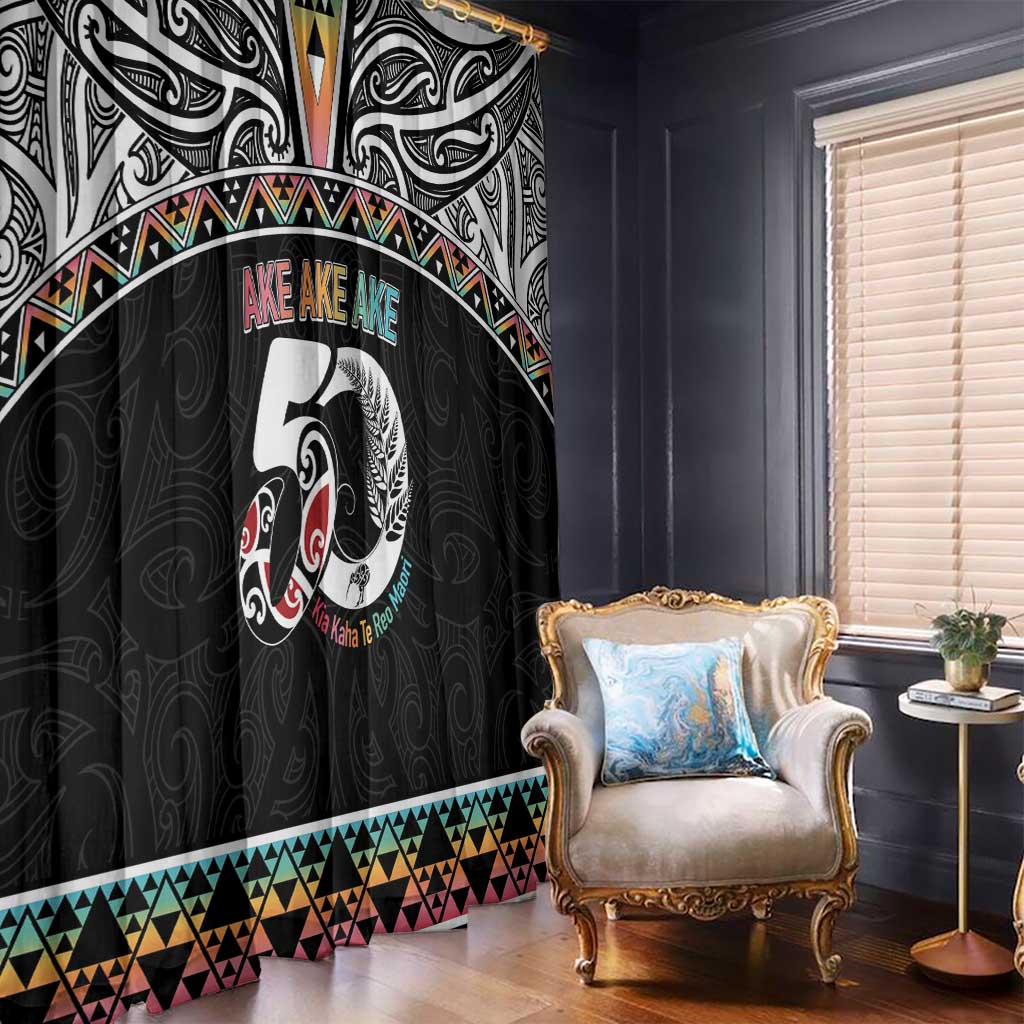 50 Years Kia Kaha Te Reo Maori Window Curtain Ake Ake Ake! - Polynesian Pride