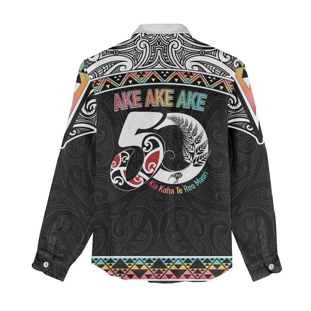50 Years Kia Kaha Te Reo Maori Women Casual Shirt Ake Ake Ake! - Polynesian Pride