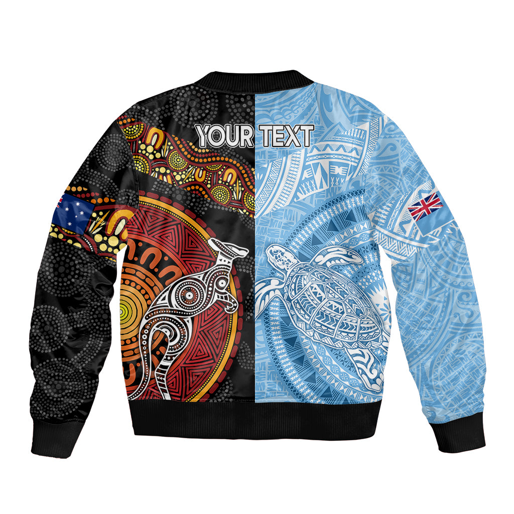 personalised-fiji-and-australia-sleeve-zip-bomber-jacket-masi-patterns-mix-aboriginal-art