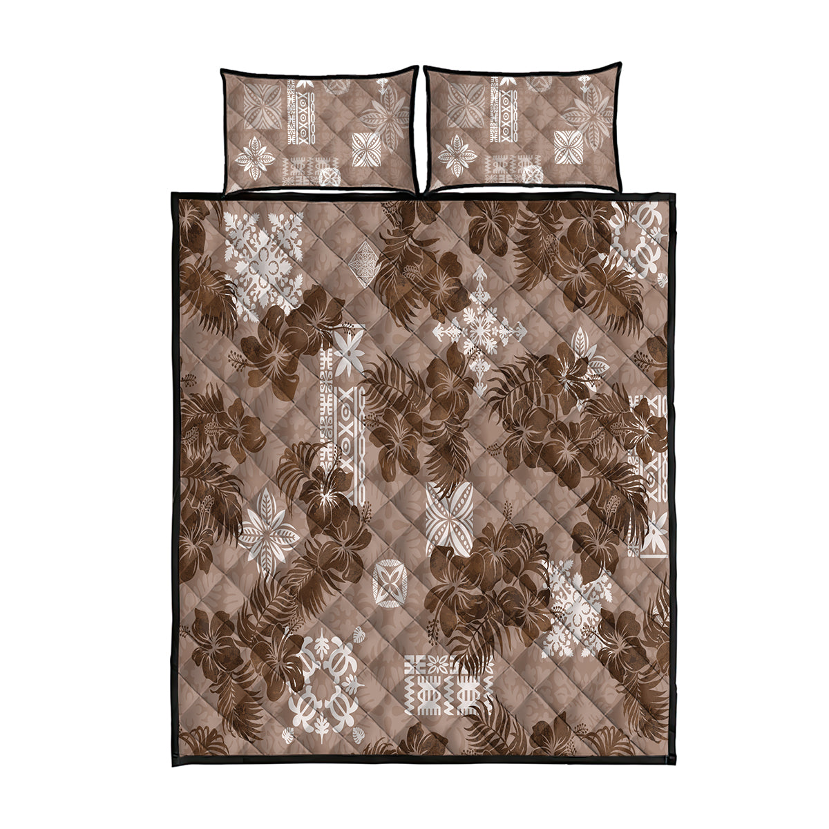 vintage-hawaii-quilt-bed-set-hibiscus-mix-hawaiian-quilt-patches-brown