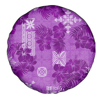 Hawaii Tapa Spare Tire Cover Hibiscus Mix Hawaiian Quilt Patches - Violet LT7 - Polynesian Pride
