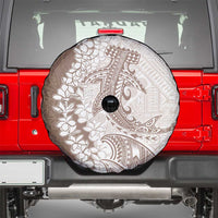Polynesian Beige Plumeria Lei Spare Tire Cover with Hammerhead Shark LT7 - Polynesian Pride