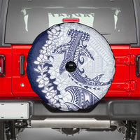 Polynesian Navy Blue Plumeria Lei Spare Tire Cover with Hammerhead Shark LT7 - Polynesian Pride