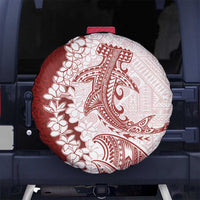 Polynesian Crimson Plumeria Lei Spare Tire Cover with Hammerhead Shark LT7 - Polynesian Pride